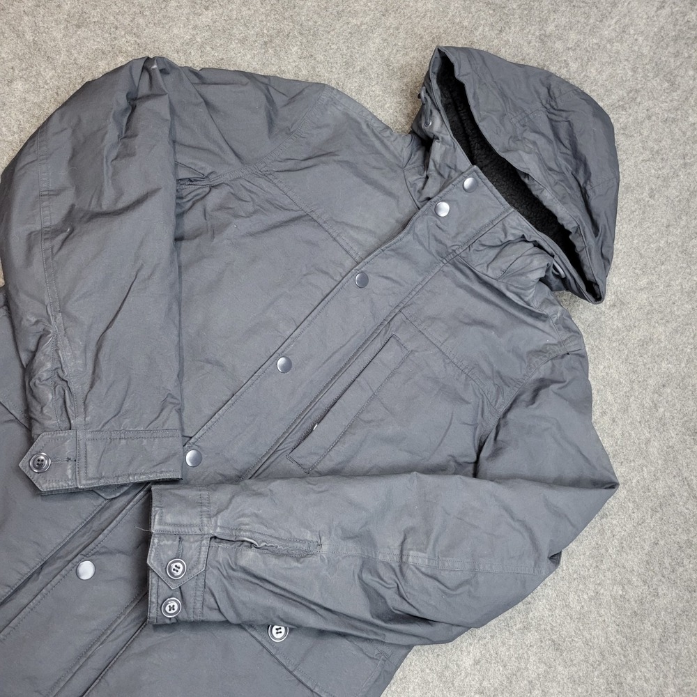 Gap Outdoor Jacket Mens Medium Black Loose Fit Chore Barn Outdoor Hunting Hooded